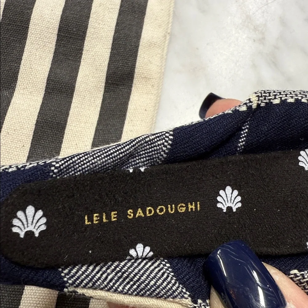 Lele Sadoughi Navy & Cream Knotted Pearl-Embellished Headband